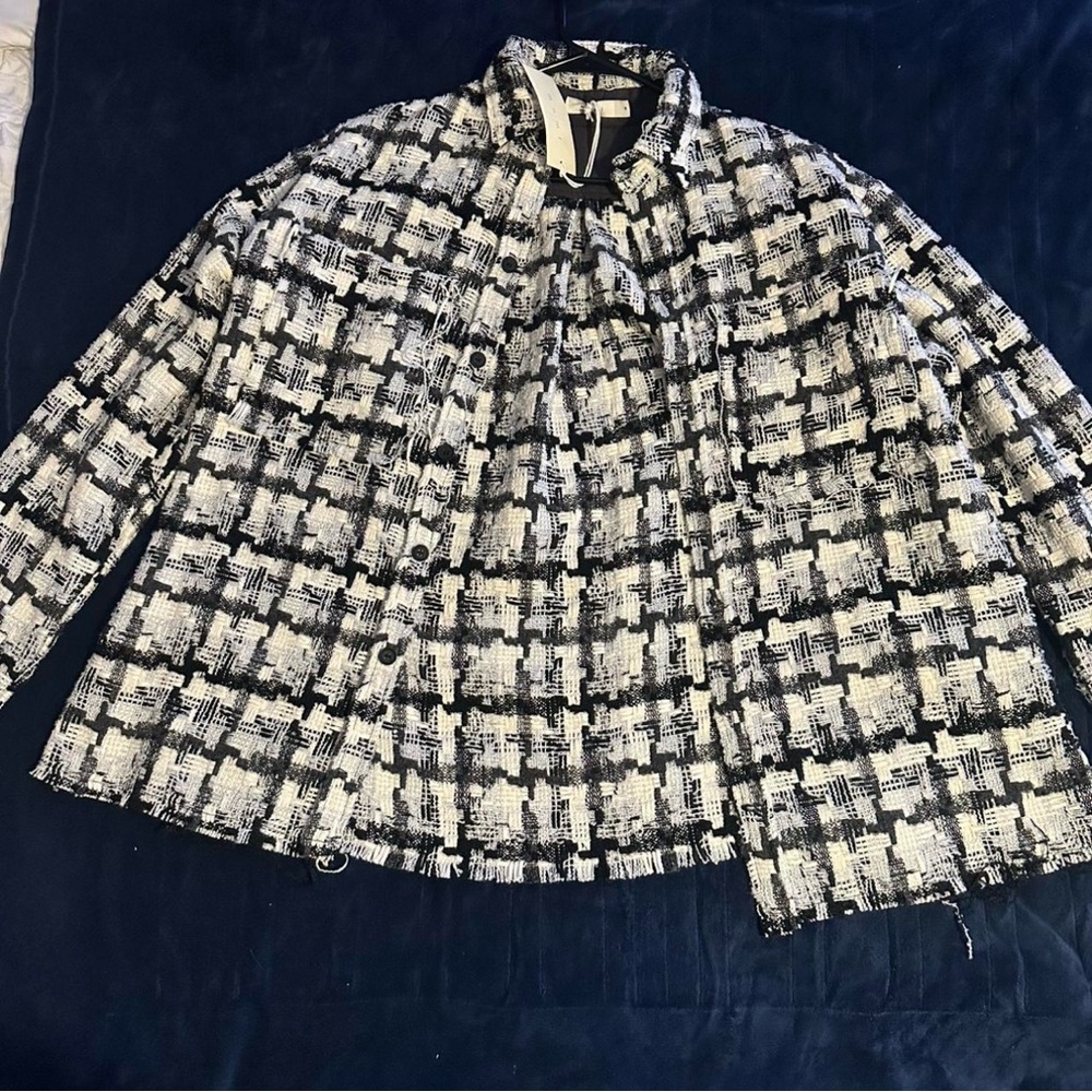 MNML Black and White Plaid Jacket